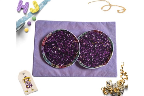 Click to order  Breast Pads Purple Glitter now